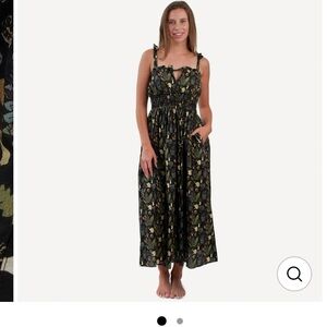 Kate Quinn Black Autumn Botanical Dress